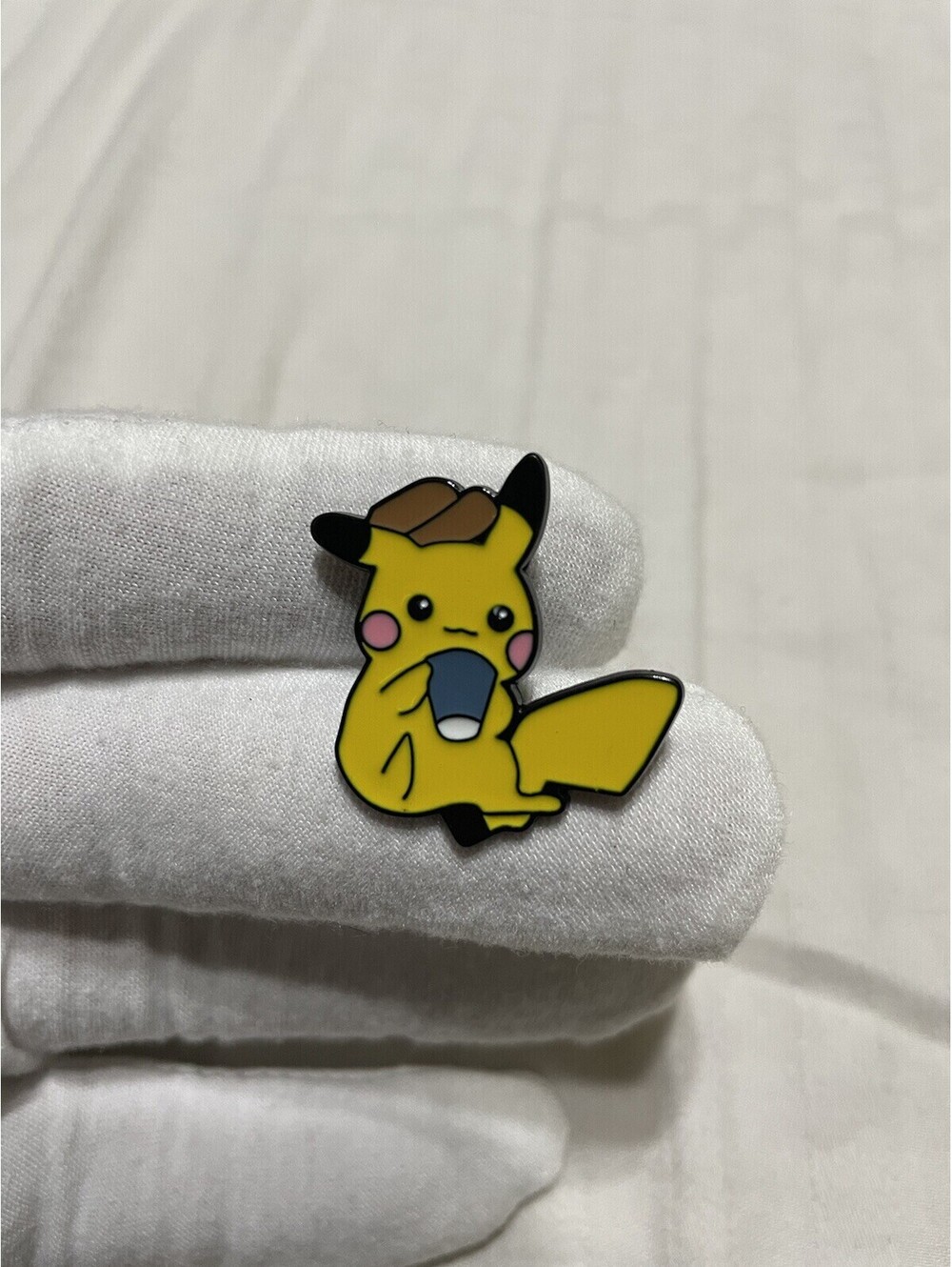 Pikachu with coffe enamel pin brooch anime cartoon cute funny